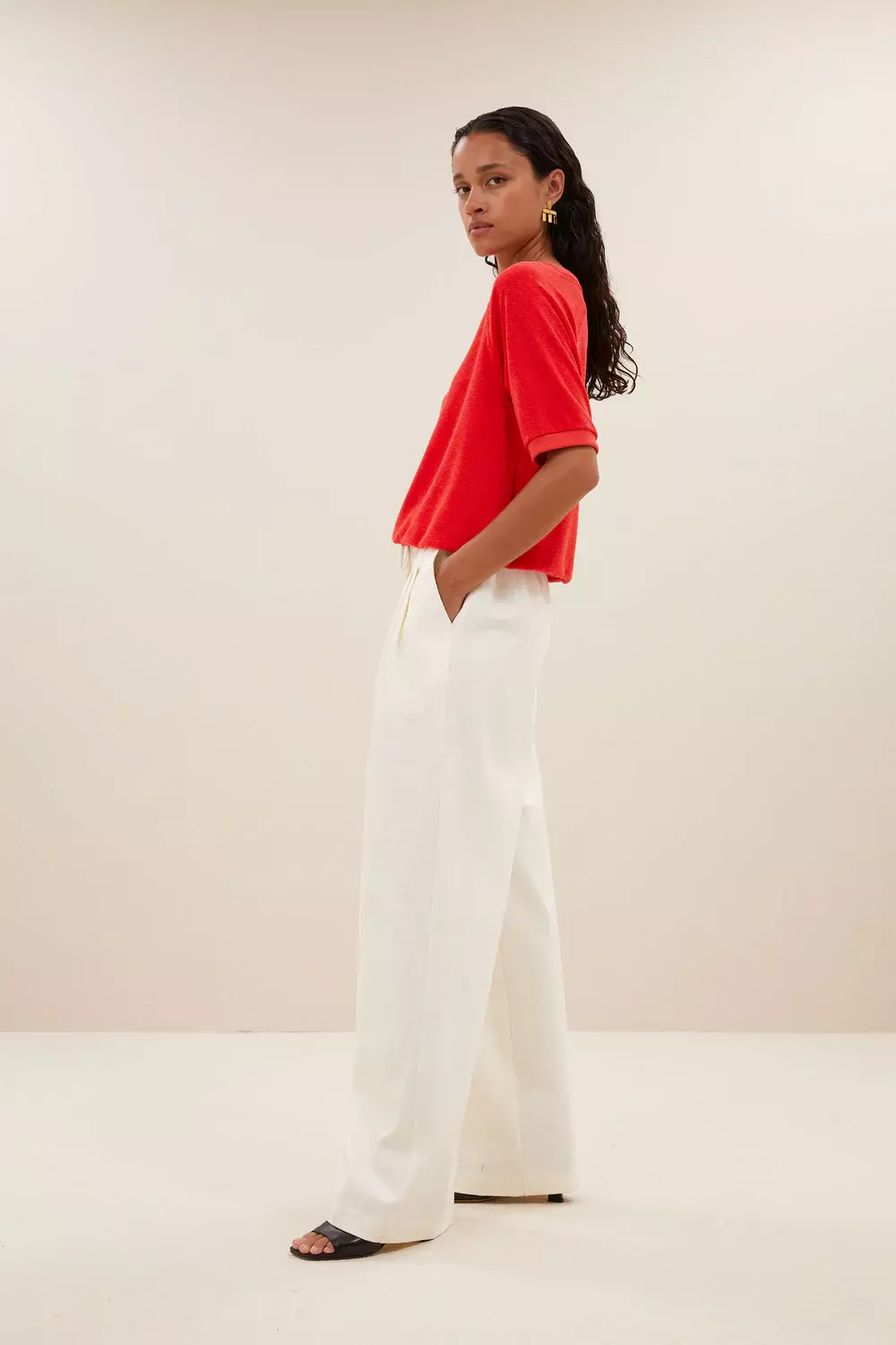 By-Bar Neva Slub Top Poppy Red Pullover Damen rot
